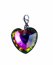Load image into Gallery viewer, Iridescent green heart Charm
